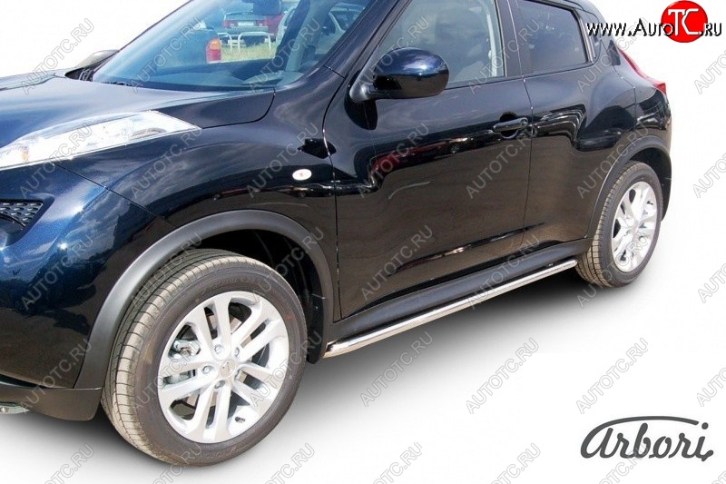 12 149 р. Защита штатных порогов 2WD Arbori (нержавейка, d42 mm). Nissan Juke 1 YF15 дорестайлинг (2010-2014)  с доставкой в г. Белгород