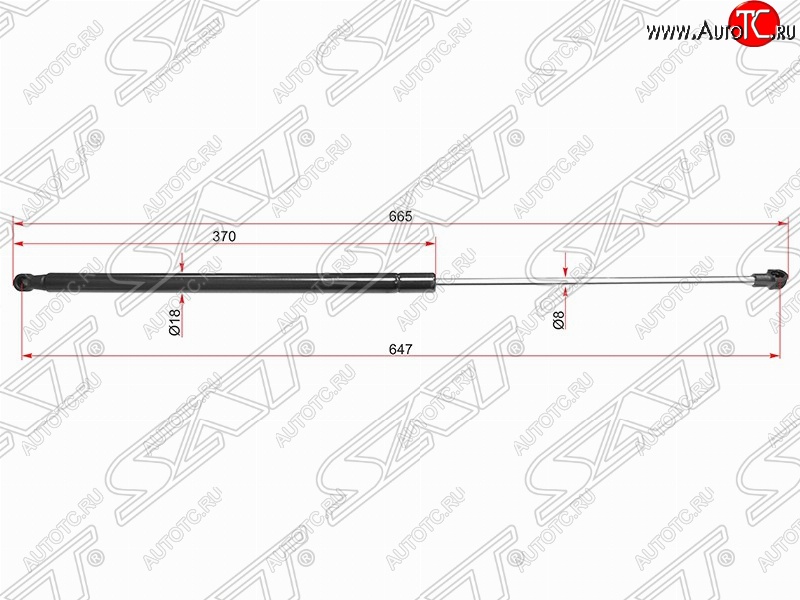 649 р. Газовый упор крышки багажника SAT Nissan Juke 1 YF15 рестайлинг (2014-2020)  с доставкой в г. Белгород
