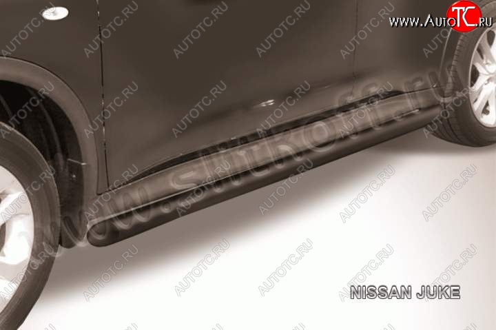 10 349 р. Защита порогов d57 (4WD) Slitkoff Nissan Juke 1 YF15 дорестайлинг (2010-2014) (сталь с полимерным покрытием, цвет черный)  с доставкой в г. Белгород