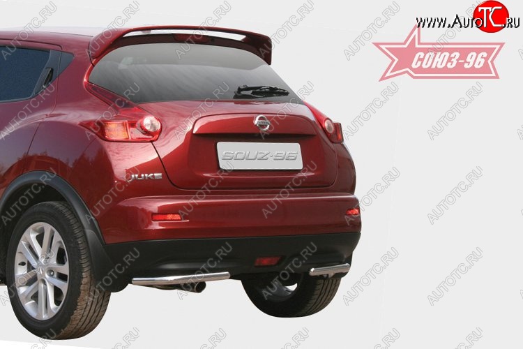 8 459 р. Защита заднего бампера Souz-96 4x2 (d42) Nissan Juke 1 YF15 дорестайлинг (2010-2014)  с доставкой в г. Белгород
