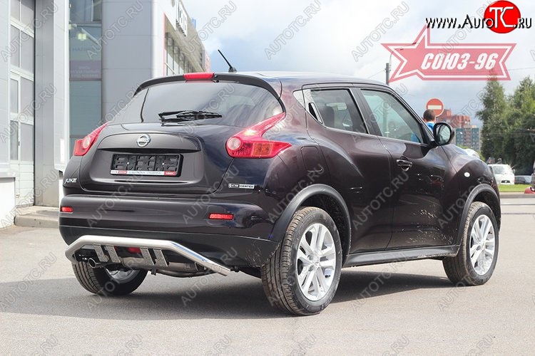 17 729 р. Защита заднего бампера с элементами из профиля 4х4 Souz-96 (d60) Nissan Juke 1 YF15 рестайлинг (2014-2020)  с доставкой в г. Белгород