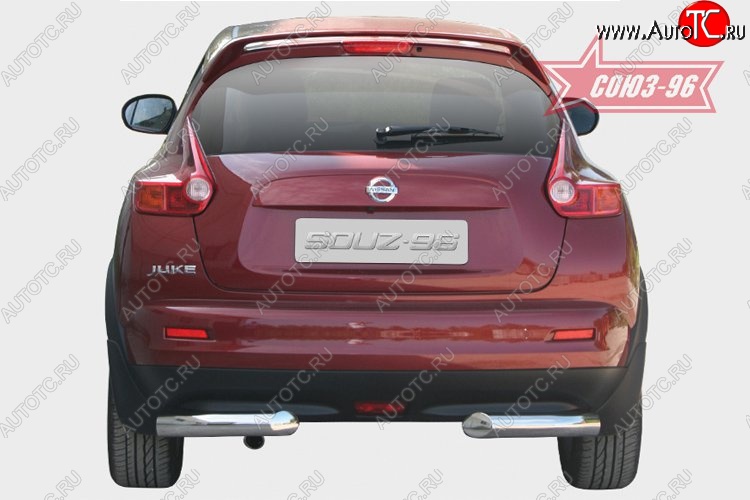 11 987 р. Защита заднего бампера Souz-96 4х2 (d76) Nissan Juke 1 YF15 рестайлинг (2014-2020)  с доставкой в г. Белгород