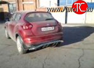 8 799 р. Защита заднего бампера d63.5 мм с изгибом Металл Дизайн Nissan Juke 1 YF15 дорестайлинг (2010-2014) (полированная нержавейка)  с доставкой в г. Белгород