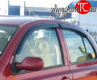 999 р. Комплект дефлекторов окон (ветровиков) 4 шт. (5 дверей) Russtal Nissan Micra K12 5 дв. дорестайлинг (2002-2005)  с доставкой в г. Белгород