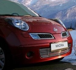 Декоративная вставка воздухозаборника Novline Nissan Micra  K12 (2007-2010) 5 дв. 2-ой рестайлинг