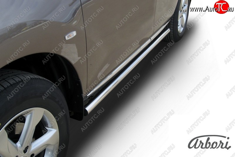13 499 р. Защита штатных порогов Arbori (нержавейка, d57 mm). Nissan Murano 2 Z51 рестайлинг (2010-2016)  с доставкой в г. Белгород