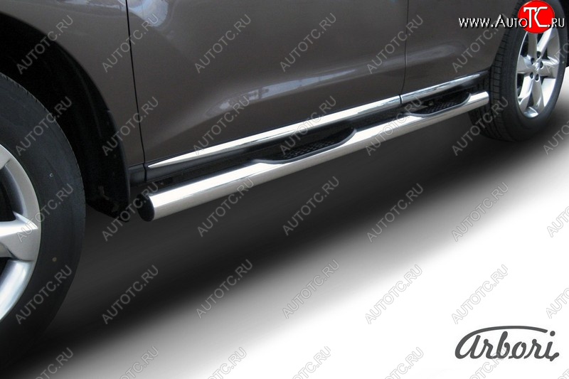 16 109 р. Защита штатных порогов Arbori (с проступью, нержавейка, d76 mm). Nissan Murano 2 Z51 рестайлинг (2010-2016)  с доставкой в г. Белгород