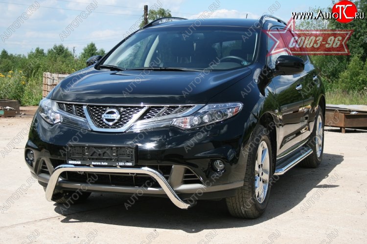 13 679 р. Защита переднего бампера Souz-96 (d60) Nissan Murano 2 Z51 рестайлинг (2010-2016)  с доставкой в г. Белгород