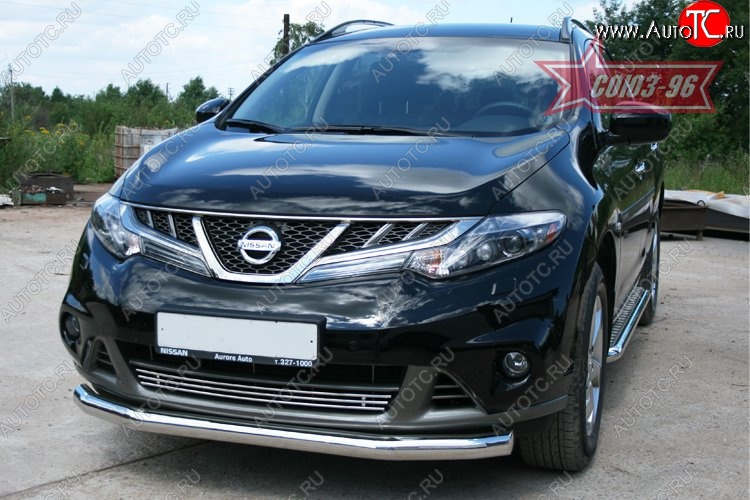 15 929 р. Защита переднего бампера одинарная Souz-96 (d76) Nissan Murano 2 Z51 рестайлинг (2010-2016)  с доставкой в г. Белгород
