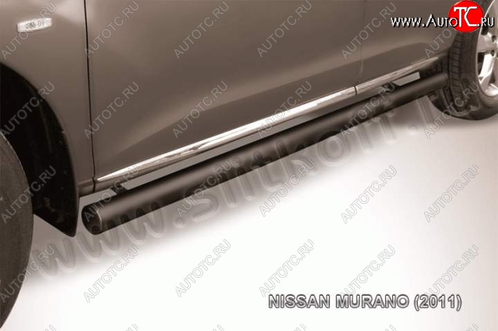 11 499 р. Защита порогов Slitkoff Nissan Murano 2 Z51 рестайлинг (2010-2016) (Цвет: серебристый)  с доставкой в г. Белгород