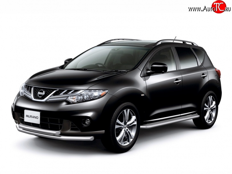 10 899 р. Широкая защита порогов Petroil Tuning Nissan Murano 2 Z51 рестайлинг (2010-2016)  с доставкой в г. Белгород