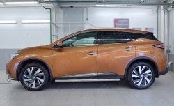 19 999 р. Защита порогов из круглой трубы диаметром 63 мм SLITKOFF Nissan Murano 3 Z52 дорестайлинг (2015-2022)  с доставкой в г. Белгород. Увеличить фотографию 2