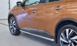 19 999 р. Защита порогов из круглой трубы диаметром 63 мм SLITKOFF Nissan Murano 3 Z52 дорестайлинг (2015-2022)  с доставкой в г. Белгород. Увеличить фотографию 3