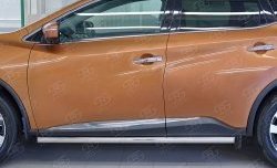 19 999 р. Защита порогов из круглой трубы диаметром 63 мм SLITKOFF Nissan Murano 3 Z52 дорестайлинг (2015-2022)  с доставкой в г. Белгород. Увеличить фотографию 4