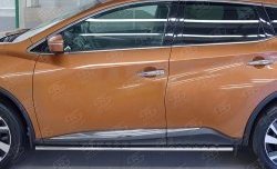 16 649 р. Защита порогов из овальной трубы диаметром 75x42 мм с проступью Russtal Nissan Murano 3 Z52 дорестайлинг (2015-2022)  с доставкой в г. Белгород. Увеличить фотографию 3