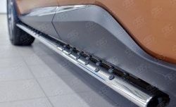 16 649 р. Защита порогов из овальной трубы диаметром 75x42 мм с проступью Russtal Nissan Murano 3 Z52 дорестайлинг (2015-2022)  с доставкой в г. Белгород. Увеличить фотографию 4