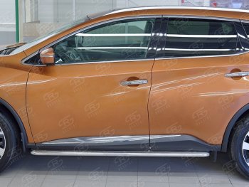 35 549 р. Широкая защита порогов с трубой диаметром 42 мм SLITKOFF v3 Nissan Murano 3 Z52 дорестайлинг (2015-2022)  с доставкой в г. Белгород. Увеличить фотографию 3