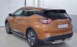 16 699 р. Защита заднего бампера (2 трубы Ø63 и 42 мм, нержавейка) SLITKOFF Nissan Murano 3 Z52 дорестайлинг (2015-2022)  с доставкой в г. Белгород. Увеличить фотографию 2