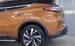 16 699 р. Защита заднего бампера (2 трубы Ø63 и 42 мм, нержавейка) SLITKOFF Nissan Murano 3 Z52 дорестайлинг (2015-2022)  с доставкой в г. Белгород. Увеличить фотографию 3