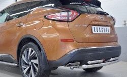 16 699 р. Защита заднего бампера (2 трубы Ø63 и 42 мм, нержавейка) SLITKOFF Nissan Murano 3 Z52 дорестайлинг (2015-2022)  с доставкой в г. Белгород. Увеличить фотографию 4