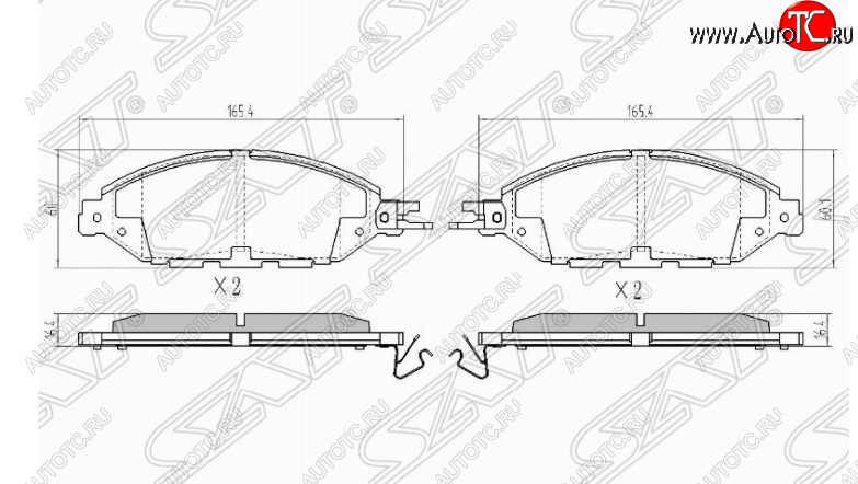 1 139 р. Комплект передних тормозных колодок SAT Nissan Murano 3 Z52 дорестайлинг (2015-2022)  с доставкой в г. Белгород