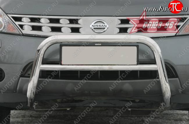 11 474 р. Защита переднего бампера Souz-96 (d60) Nissan Murano 1 Z50 (2002-2009)  с доставкой в г. Белгород