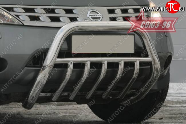 20 159 р. Защита переднего бампера Souz-96 (d76) Nissan Murano 1 Z50 (2002-2009)  с доставкой в г. Белгород