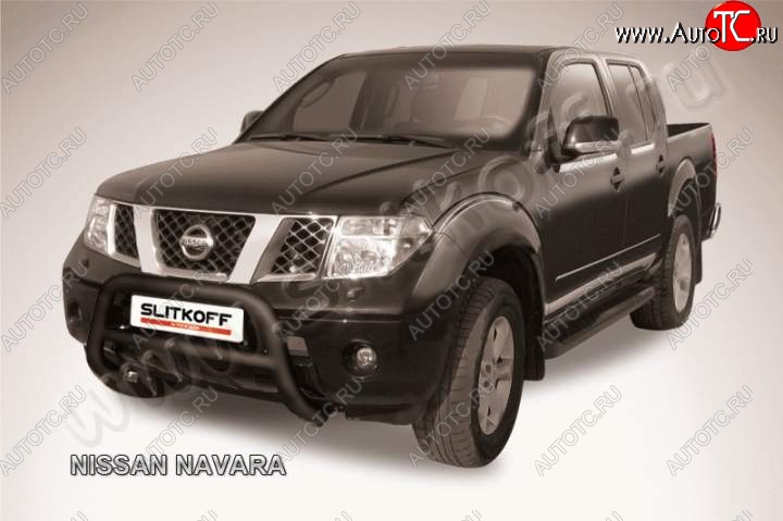 23 599 р. Кенгурятник d76 низкий Nissan Navara 2 D40 дорестайлинг (2004-2010) (Цвет: серебристый)  с доставкой в г. Белгород