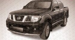 Одинарная защита переднего бампера из трубы диаметром 76 мм Slitkoff Nissan Navara  2 D40 (2004-2010) дорестайлинг