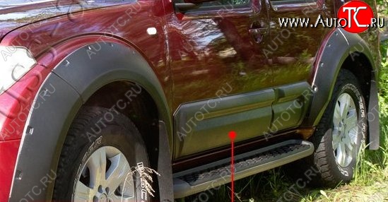 27 319 р. Расширители арок с широкими молдингами дверей RA (комплект) Nissan Pathfinder R51 дорестайлинг (2004-2007) (Поверхность глянец (под окраску), Неокрашенные)  с доставкой в г. Белгород