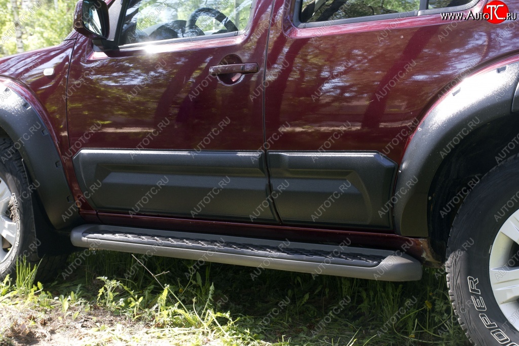 8 159 р. Молдинги дверей RA (широкие, комплект) Nissan Pathfinder R51 дорестайлинг (2004-2007) (Поверхность глянец (под окраску), Неокрашенные)  с доставкой в г. Белгород