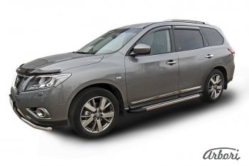 Порожки для ног Arbori Luxe Black Nissan Pathfinder  R52 (2012-2017) дорестайлинг