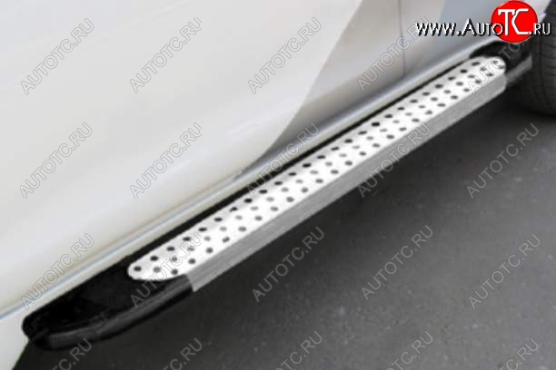 13 499 р. Порожки для ног Arbori Standart Silver Nissan Pathfinder R52 дорестайлинг (2012-2017)  с доставкой в г. Белгород