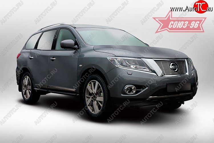 6 299 р. Декоративный элемент решетки радиатора Souz-96 (d10) Nissan Pathfinder R52 дорестайлинг (2012-2017)  с доставкой в г. Белгород