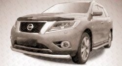Одинарная защита переднего бампера диаметром 76 мм Slitkoff Nissan Pathfinder  R52 (2012-2017) дорестайлинг