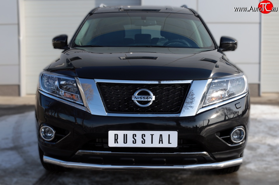 15 999 р. Одинарная защита переднего бампера диаметром 63 мм SLITKOFF  Nissan Pathfinder  R52 (2012-2017) дорестайлинг  с доставкой в г. Белгород