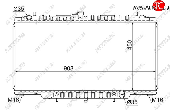 10 849 р. Радиатор двигателя SAT (пластинчатый, TB45E, МКПП/АКПП) Nissan Patrol 5 Y61 дорестайлинг (1997-2001)  с доставкой в г. Белгород