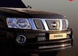 Декоративные вставки решетки радиатора Novline (3 элемента) Nissan Patrol  6 (2010-2014) Y62 дорестайлинг