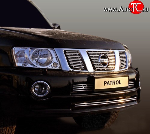 14 264 р. Декоративные вставки решетки радиатора Novline (3 элемента)  Nissan Patrol  6 (2010-2014) Y62 дорестайлинг  с доставкой в г. Белгород