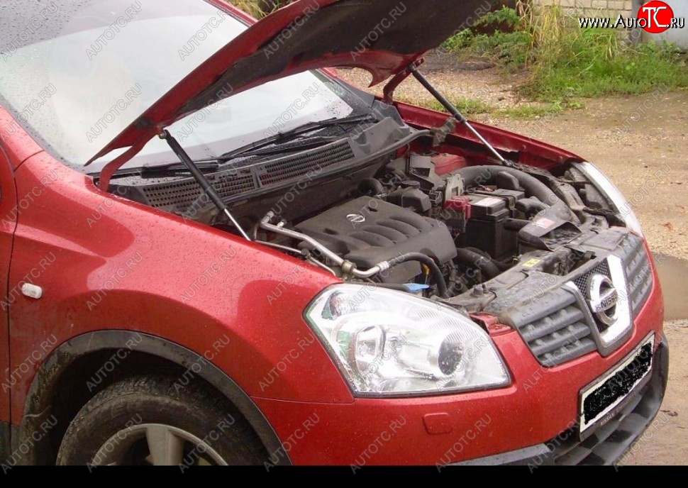 2 199 р. Газовые упоры капота Berkut Nissan Qashqai 1 дорестайлинг (2007-2010)  с доставкой в г. Белгород