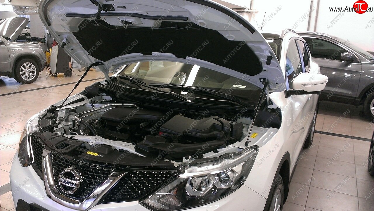 2 049 р. Упоры капота Russtal Nissan Qashqai 2 J11 дорестайлинг (2013-2019)  с доставкой в г. Белгород