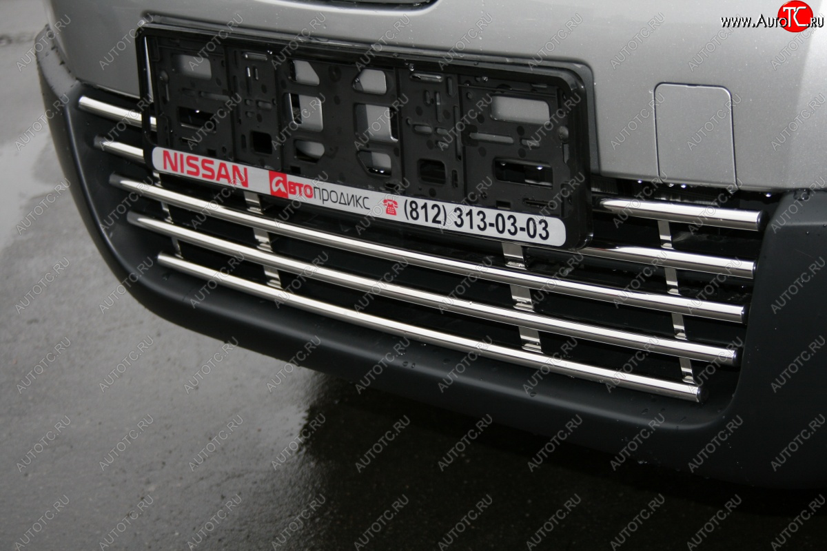 5 499 р. Декоративный элемент нижнего воздухозаборника Souz96 хром (d16) Nissan Qashqai +2 1 J10 дорестайлинг (2008-2010)  с доставкой в г. Белгород