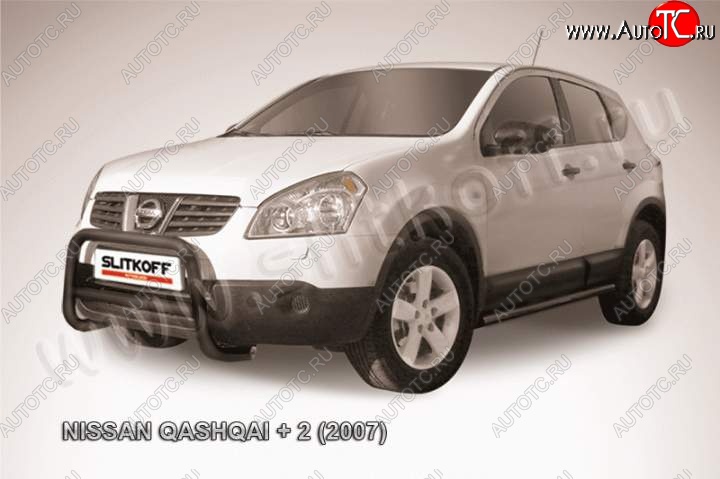 16 899 р. Кенгурятник d57 низкий  Nissan Qashqai +2  1 (2008-2010) J10 дорестайлинг (Цвет: серебристый)  с доставкой в г. Белгород