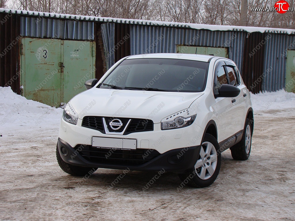 1 599 р. Реснички на фары Tuning-Sport Nissan Qashqai 1 J10 рестайлинг (2010-2013) (Неокрашенные)  с доставкой в г. Белгород