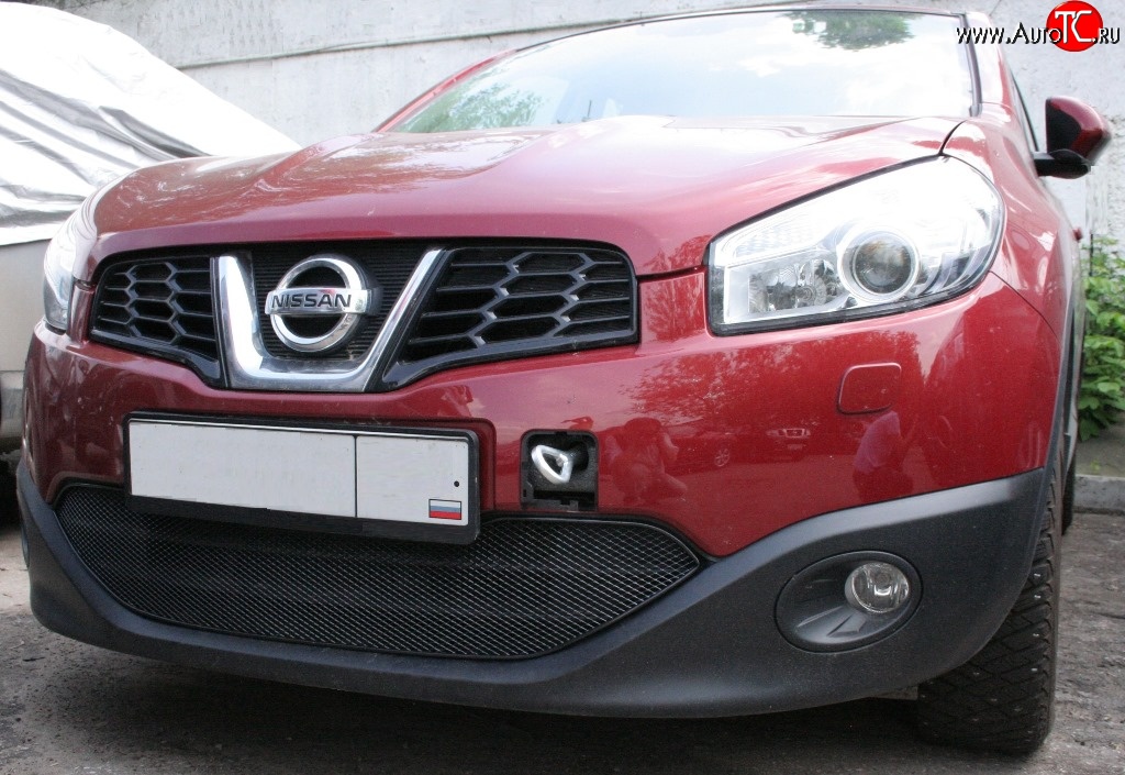 3 899 р. Сетка на бампер Novline Nissan Qashqai 1 J10 рестайлинг (2010-2013)  с доставкой в г. Белгород