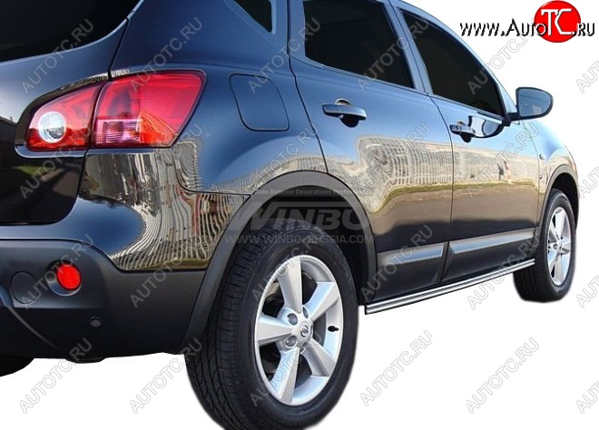 1 699 р. Защита кузовного порога WINBO (нержавейка) Nissan Qashqai 1 J10 рестайлинг (2010-2013)  с доставкой в г. Белгород
