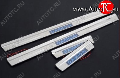 5 349 р. Накладки на порожки автомобиля СТ Nissan Qashqai 1 J10 рестайлинг (2010-2013)  с доставкой в г. Белгород