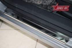 Накладка на внутренние пороги с логотипом Souz-96 Nissan Qashqai ( 1,  2) (2007-2022) дорестайлинг, J10 рестайлинг, J11 рестайлинг