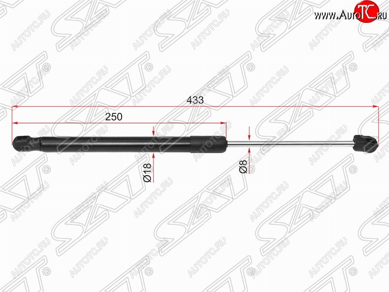 1 169 р. Газовый упор капота SAT Nissan Teana 3 L33 дорестайлинг (2014-2020)  с доставкой в г. Белгород