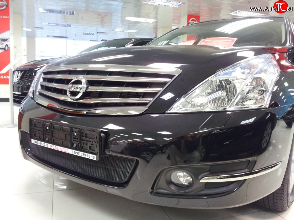 1 469 р. Сетка на бампер Russtal (черная) Nissan Teana 2 J32 дорестайлинг (2008-2011)  с доставкой в г. Белгород
